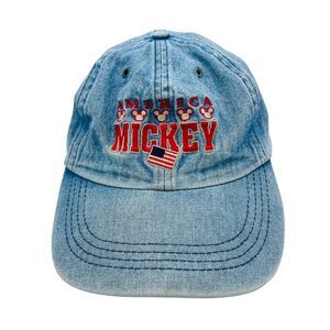 Vintage America Mickey Denim Strapback Hat Cap Goofy Co. Disney